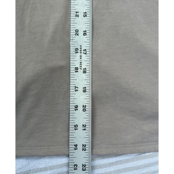 Express Size S Slinky Tan Neutral Crossover Top Ruched Surplice Modal Stretchy - Picture 11 of 12